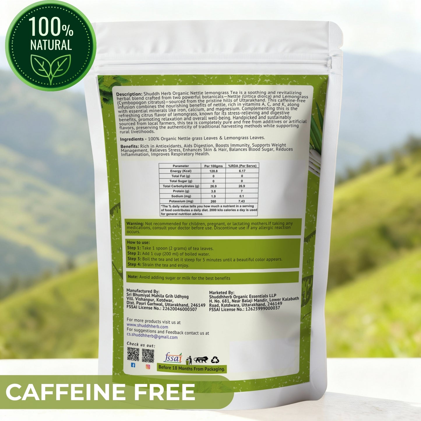 Nettle and Lemongrass Tea (50gm)